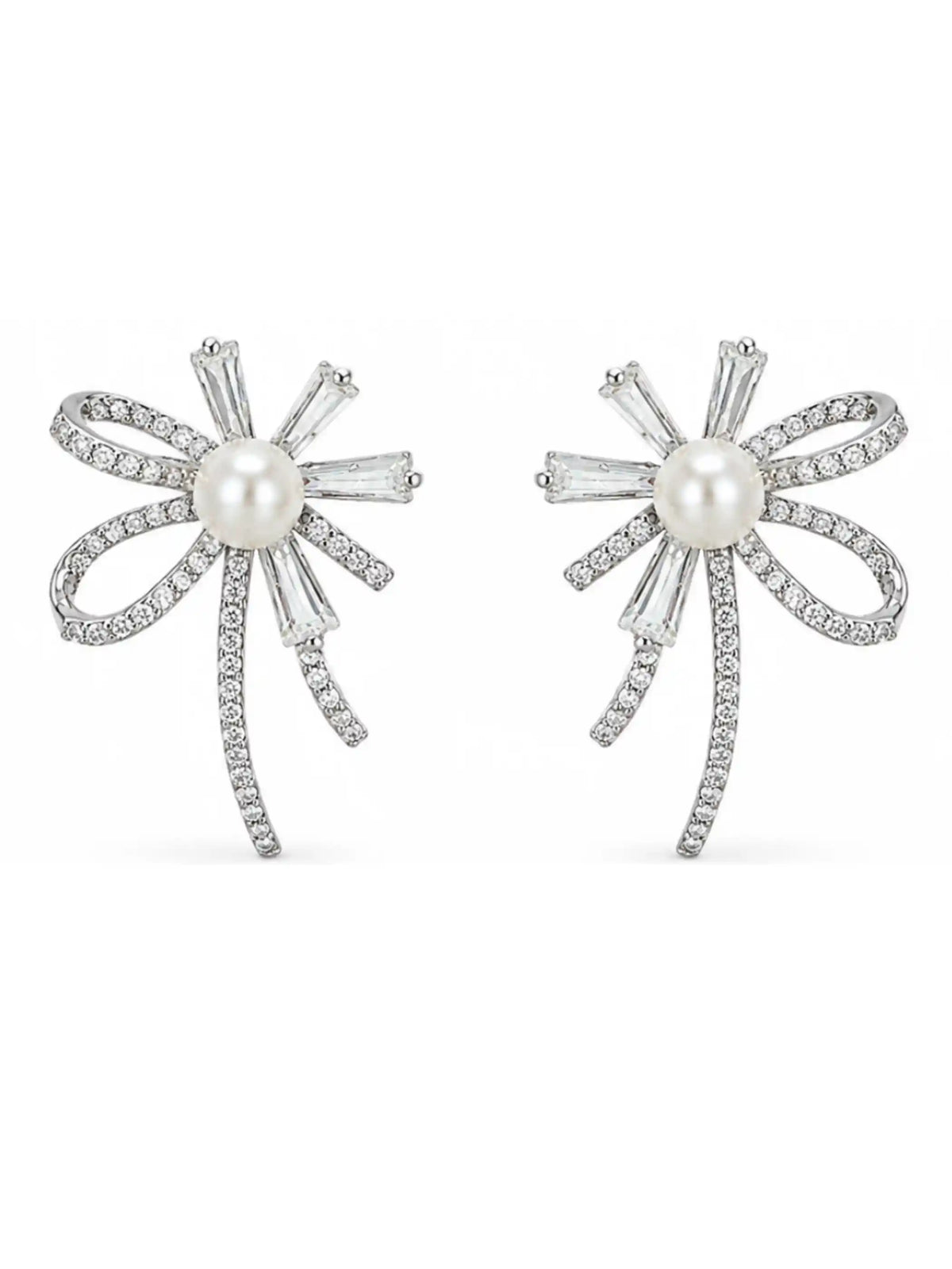 Ivory Starburst Bow Stud Earrings