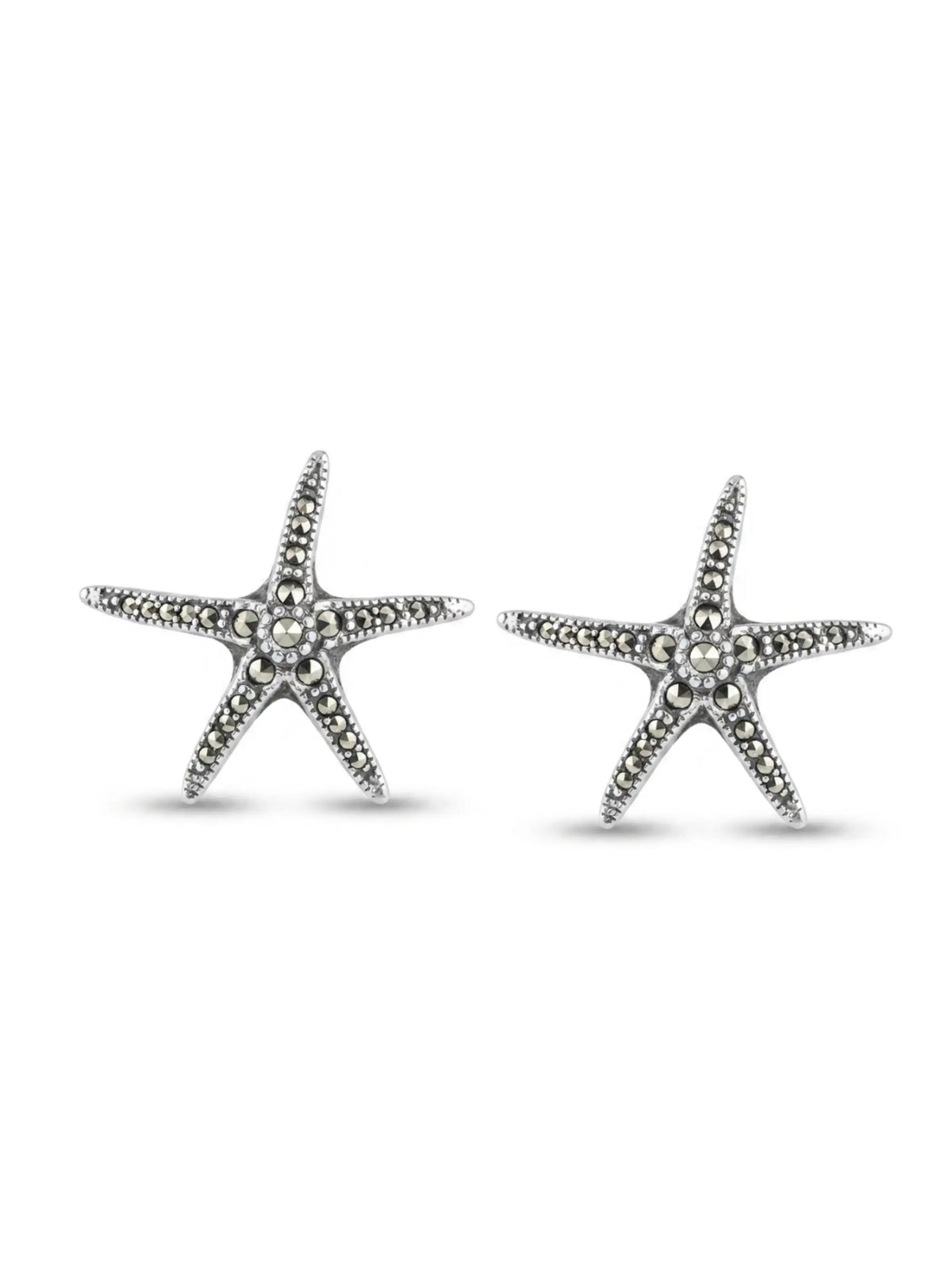 Radiant Starfish Marcasite Stud Earrings