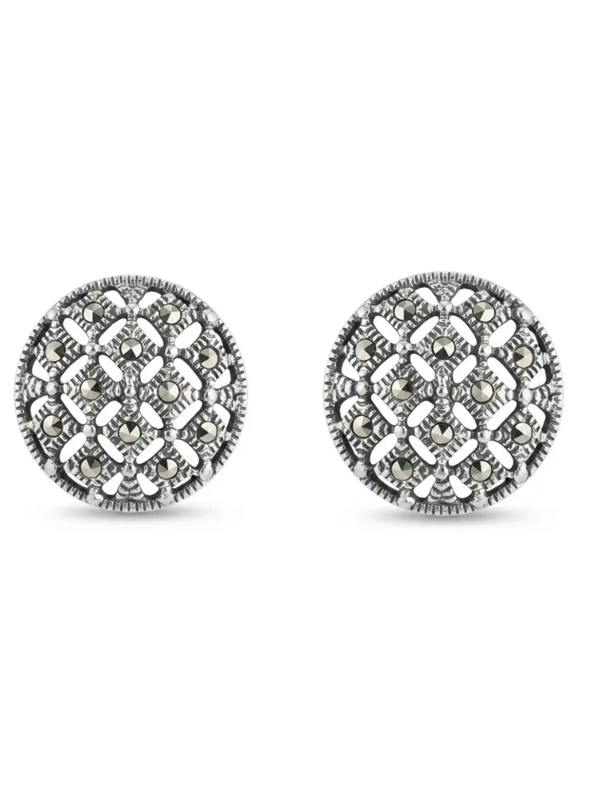 Openwork Mandala Marcasite Stud Earrings
