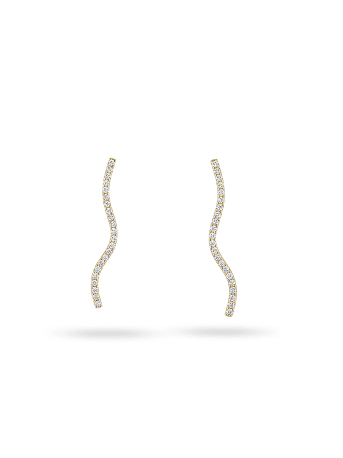 Gold-Tone Wave Ear Climbers