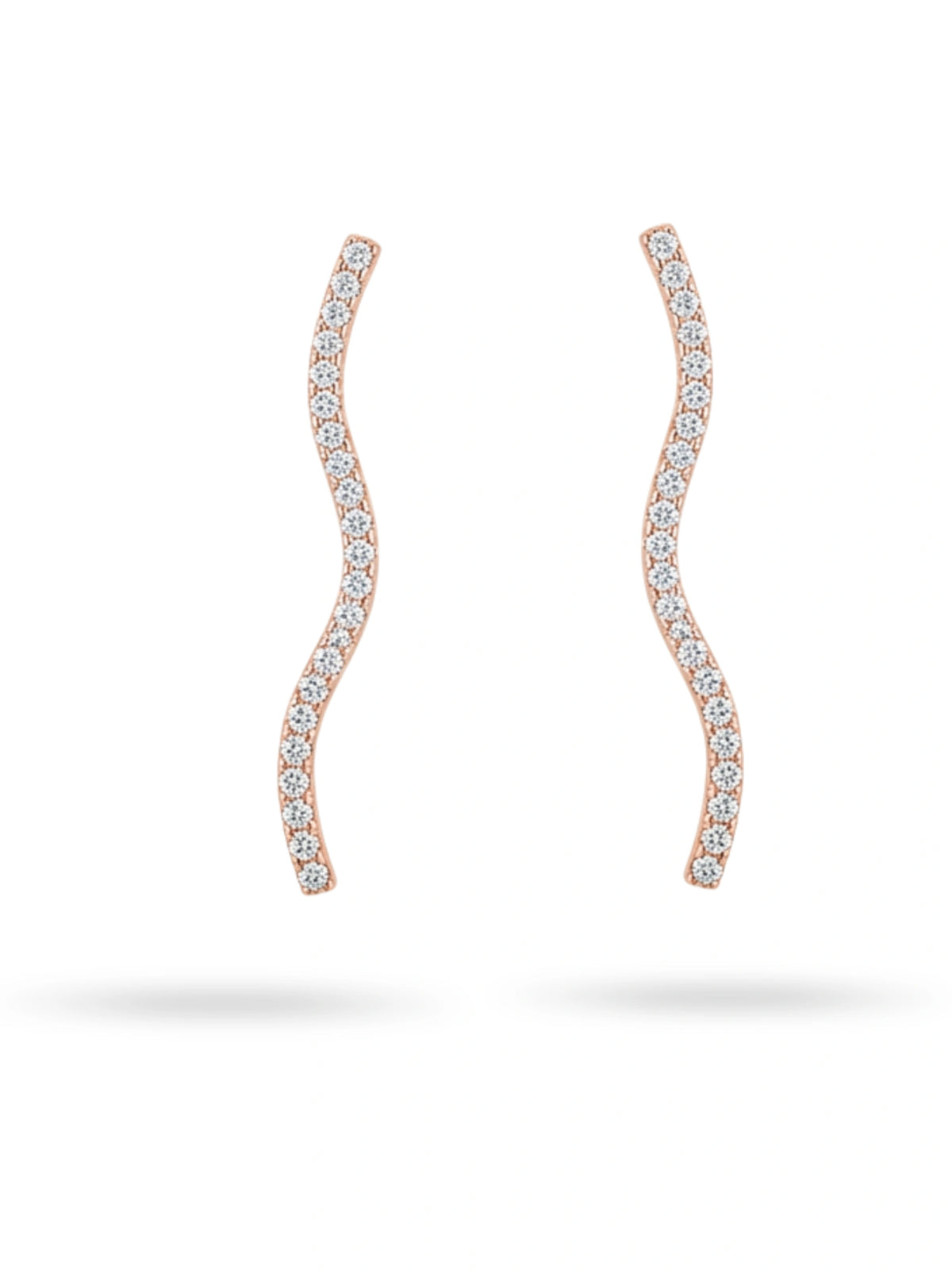 Warm-Tone Wave Ear Climbers