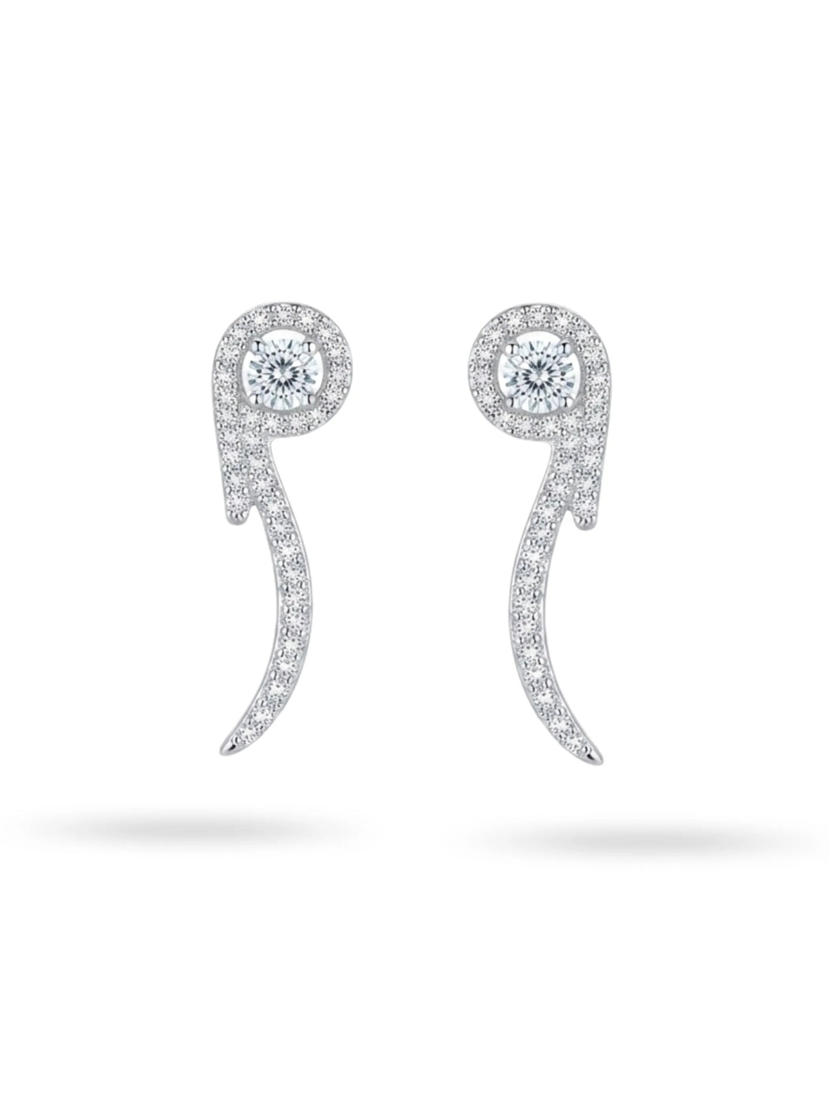 Round Stone Swirl Ear Climbers