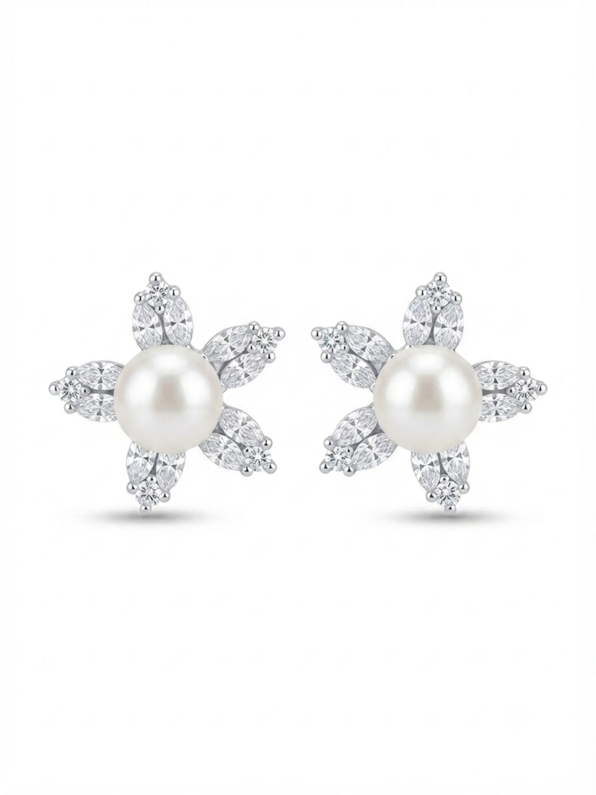 Ivory Orb Petal Stud Earrings