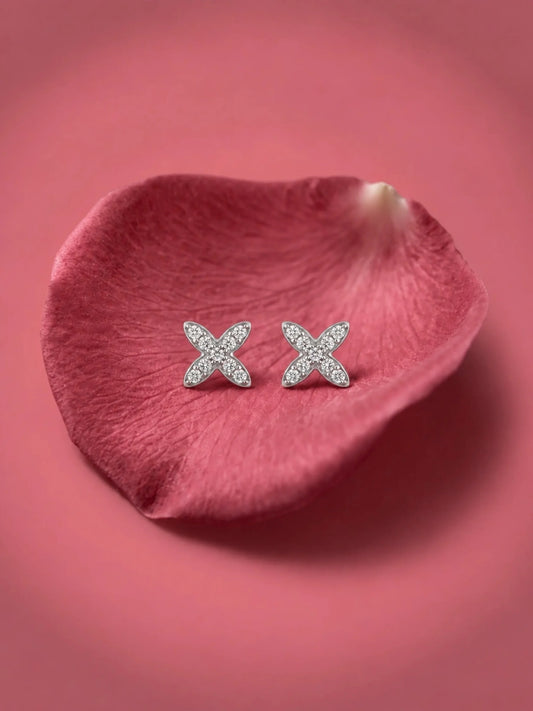 Four-Petal Cross Stud Earrings