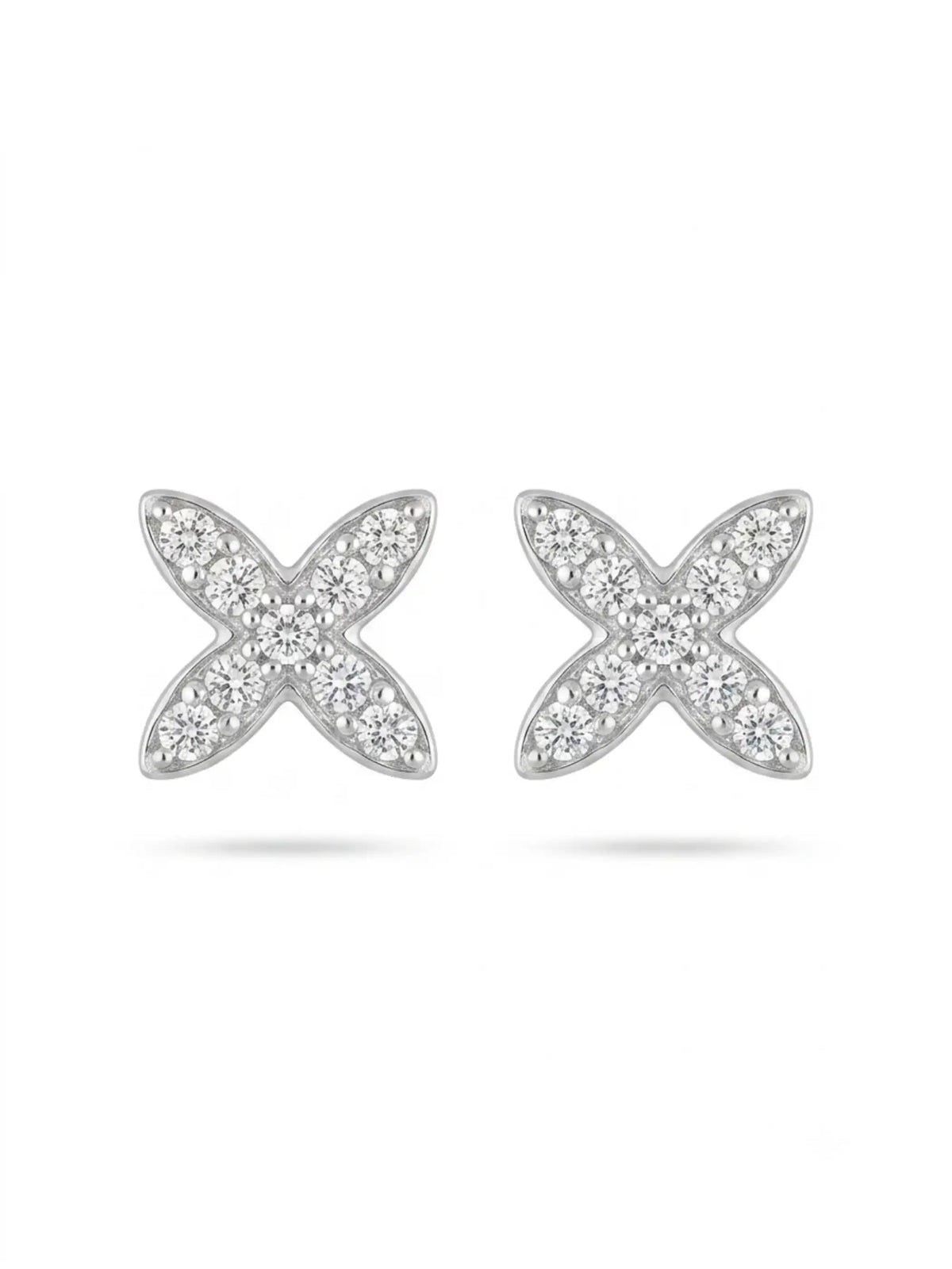 Four-Petal Cross Stud Earrings