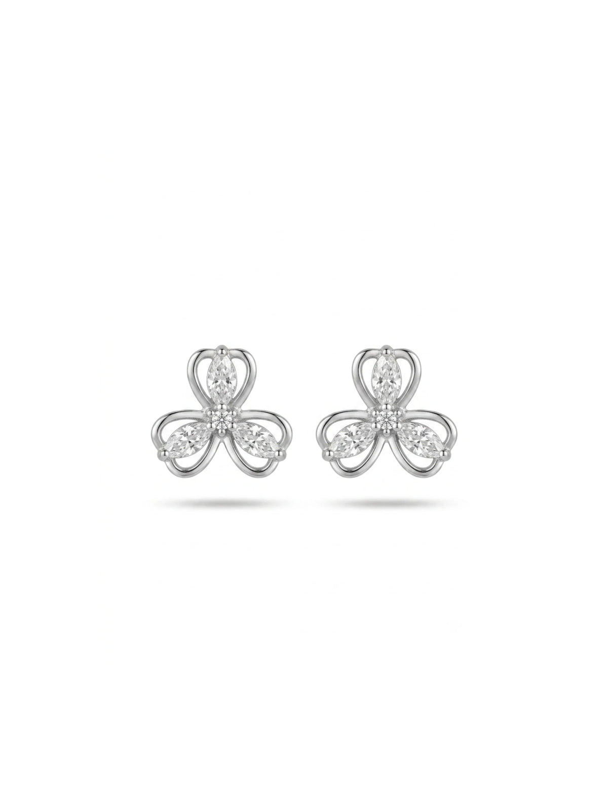 Three-Petal Openwork Stud Earrings