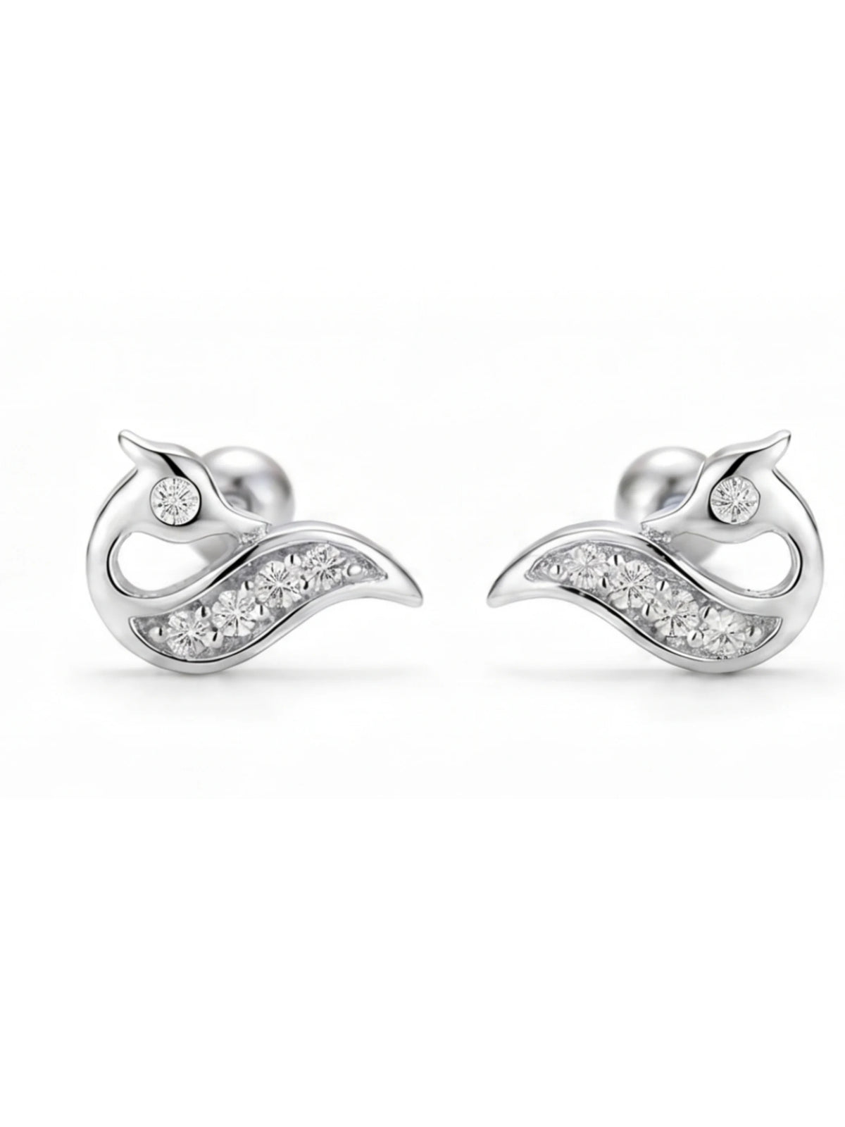 Stone Set Peacock Stud Earrings