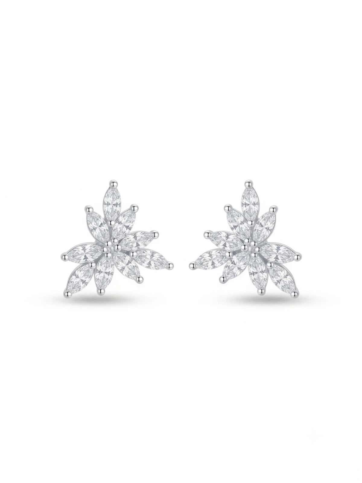 Marquise Spray Floral Stud Earrings