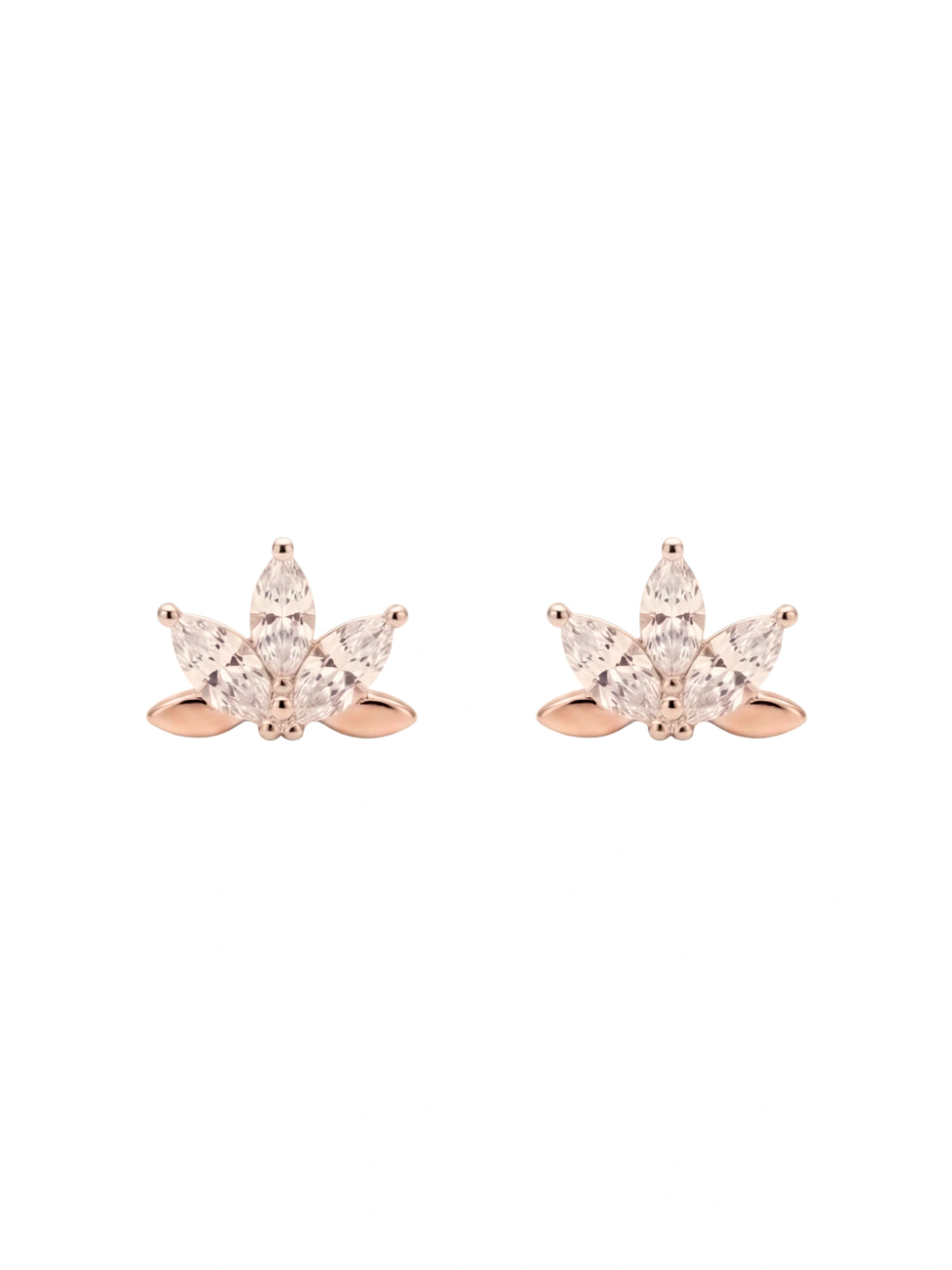 Rose-Gold Plated Lotus Stud Earrings