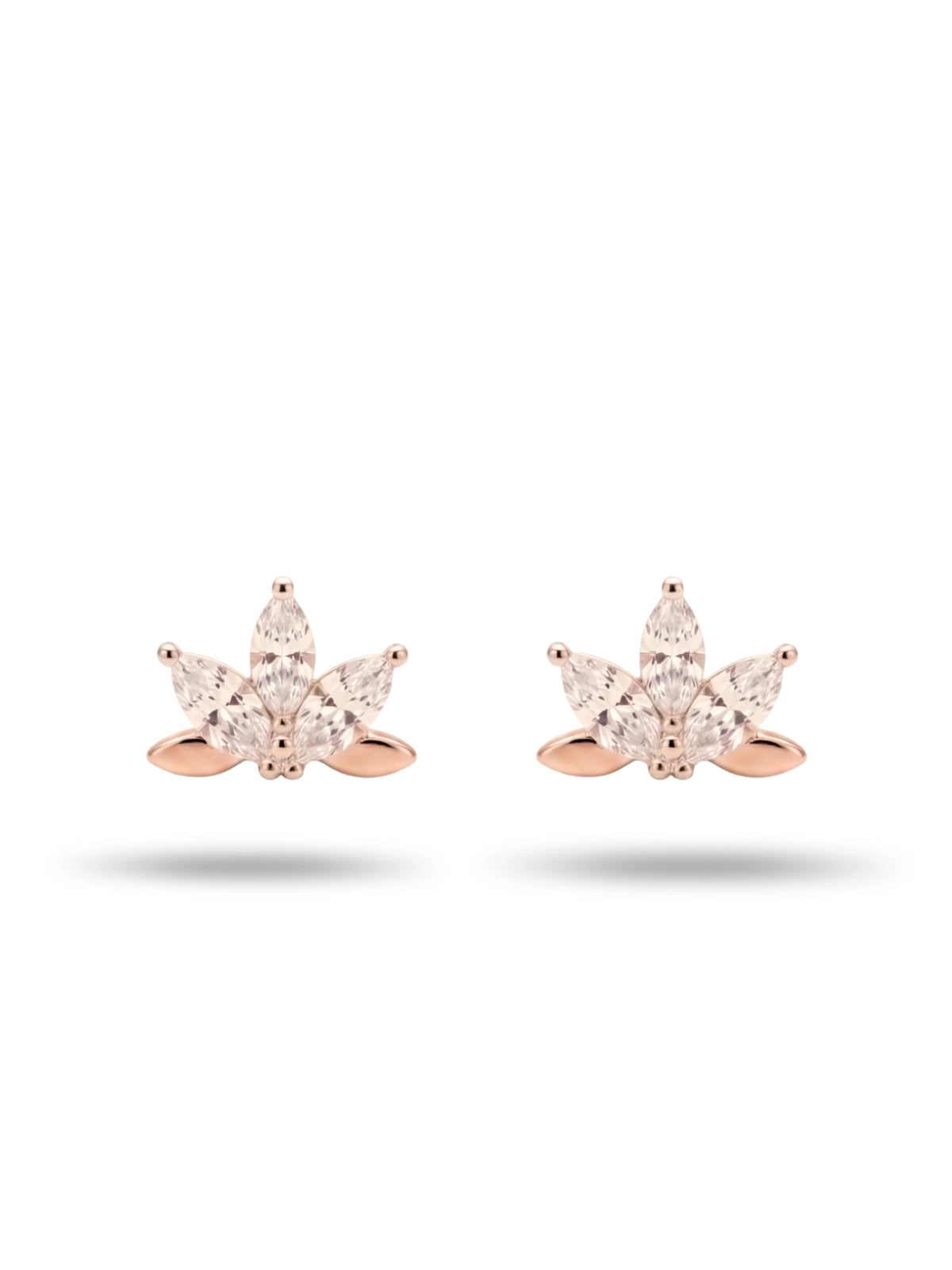 Rose-Gold Plated Lotus Stud Earrings