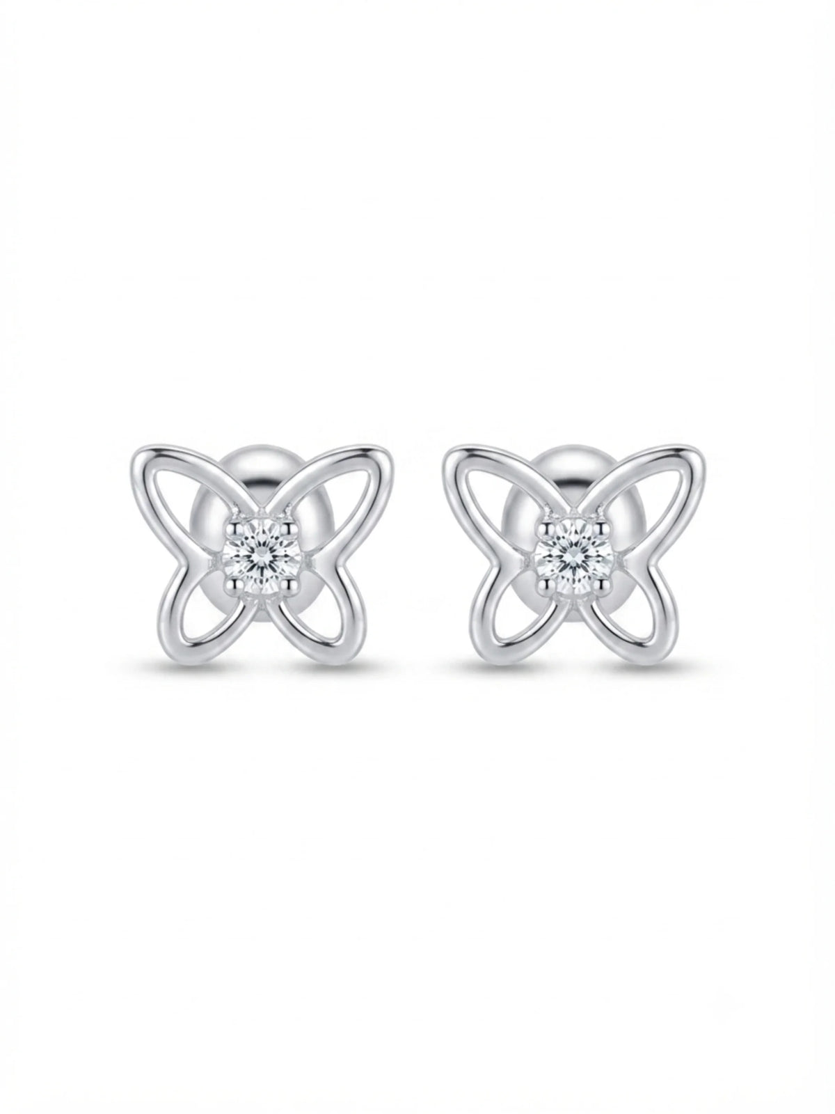 Stone Set Swan Wing Stud Earrings