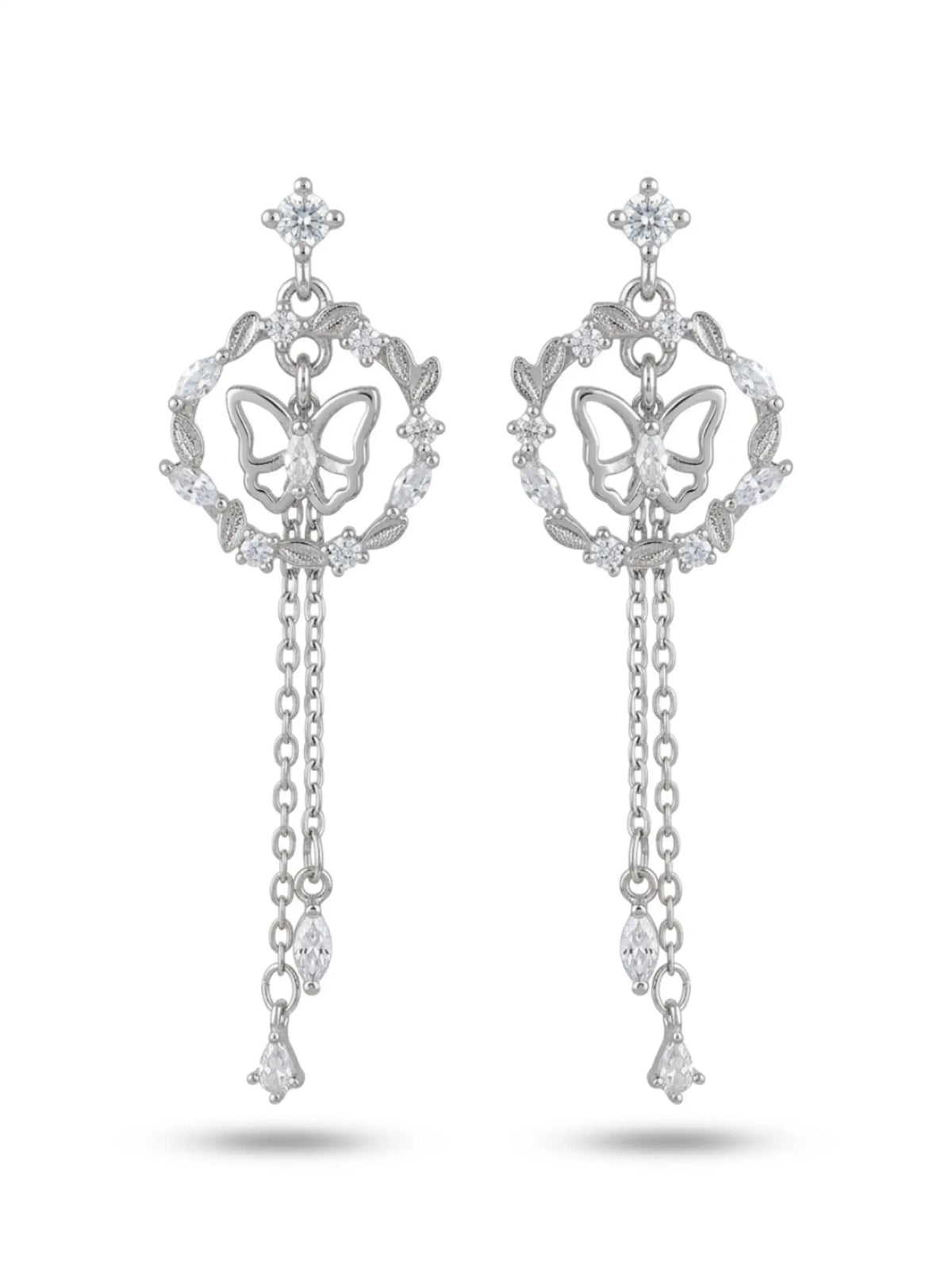 Butterfly Wreath Drop Earrings