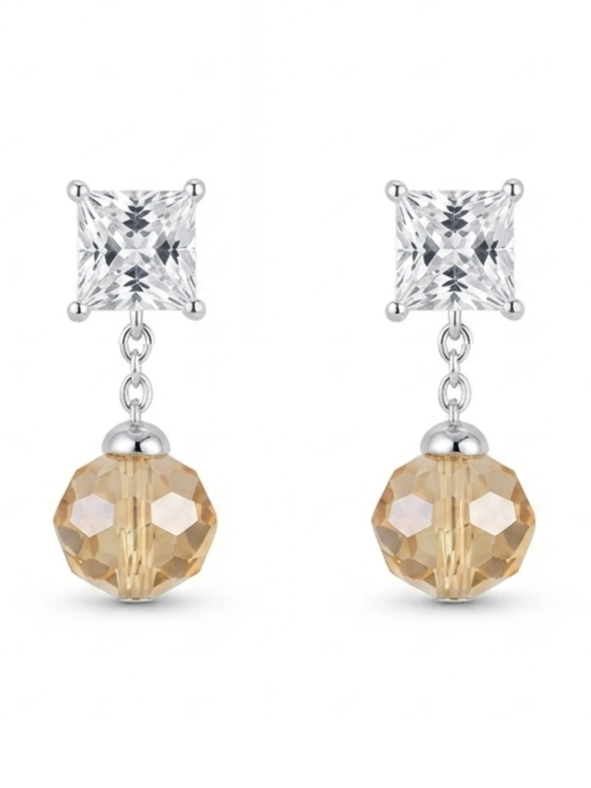 Champagne Bead Drop Earrings