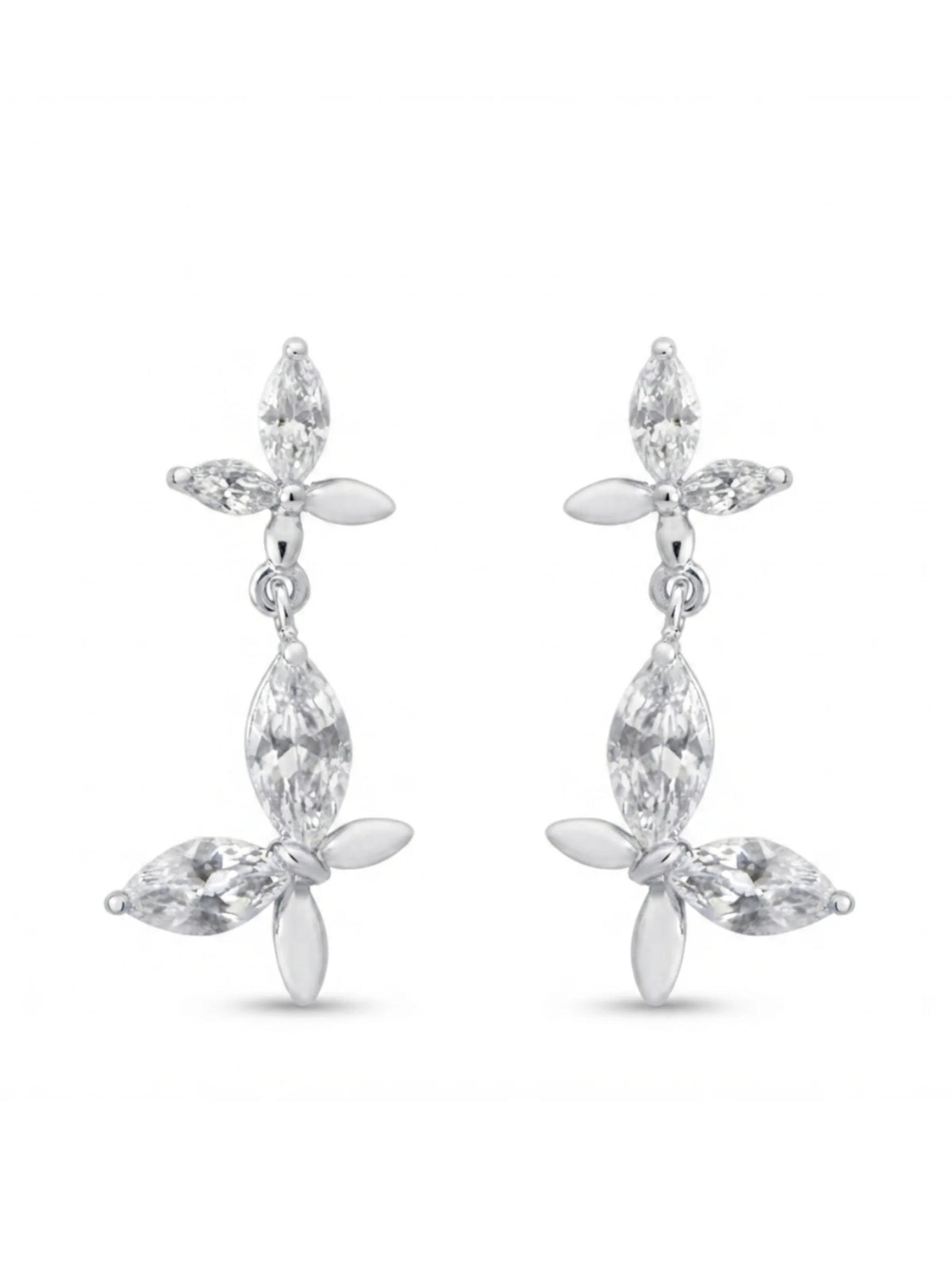 Linked Marquise Leaf Drop Earrings