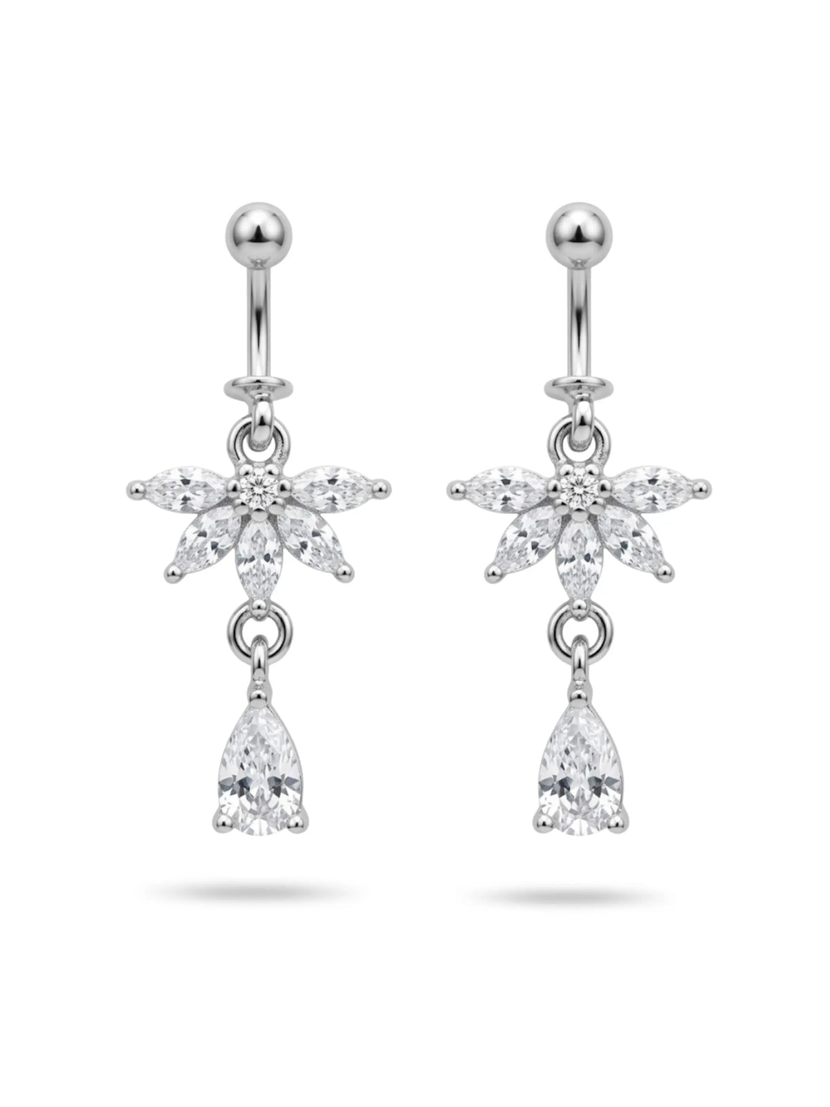Clear Marquise Flower Drop Bugadi
