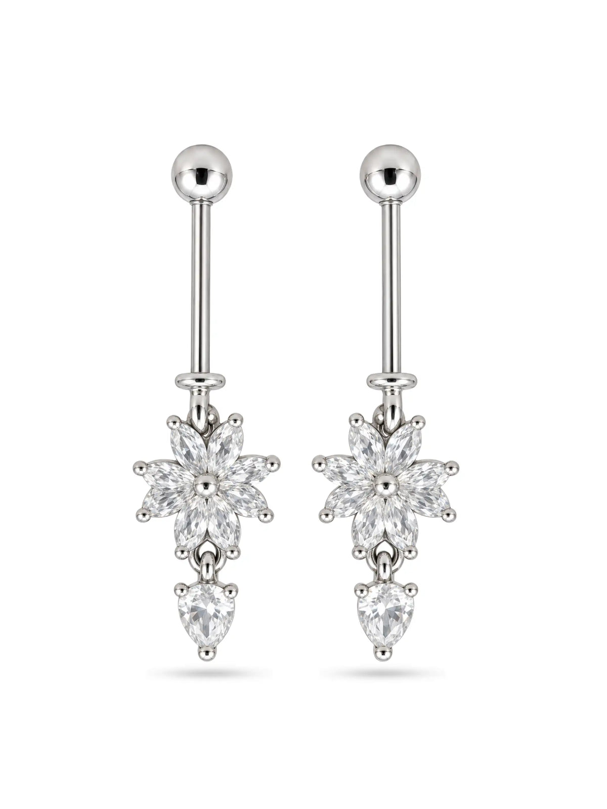 Marquise Petal Flower Drop Bugadi