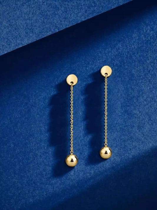 Gold Tone Ball Chain Earrings