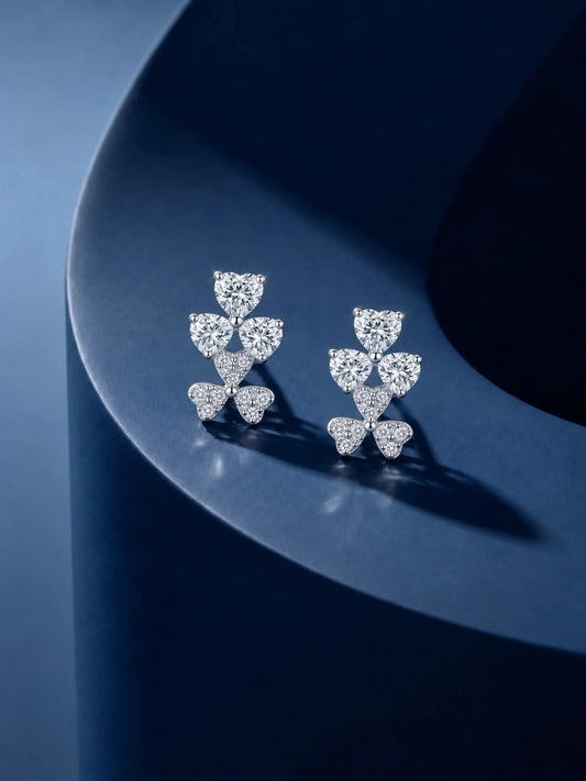 Cascading Butterfly Clear Stone Stud Earrings