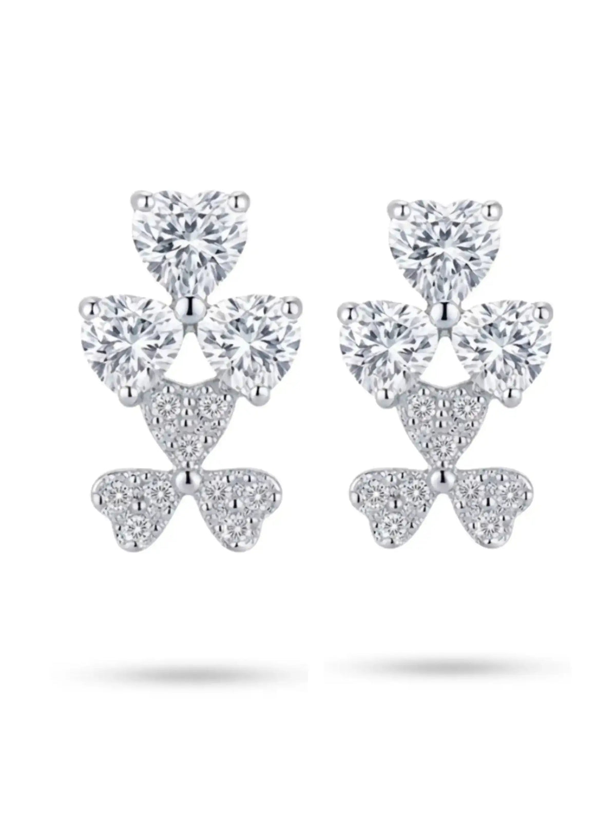Cascading Butterfly Clear Stone Stud Earrings
